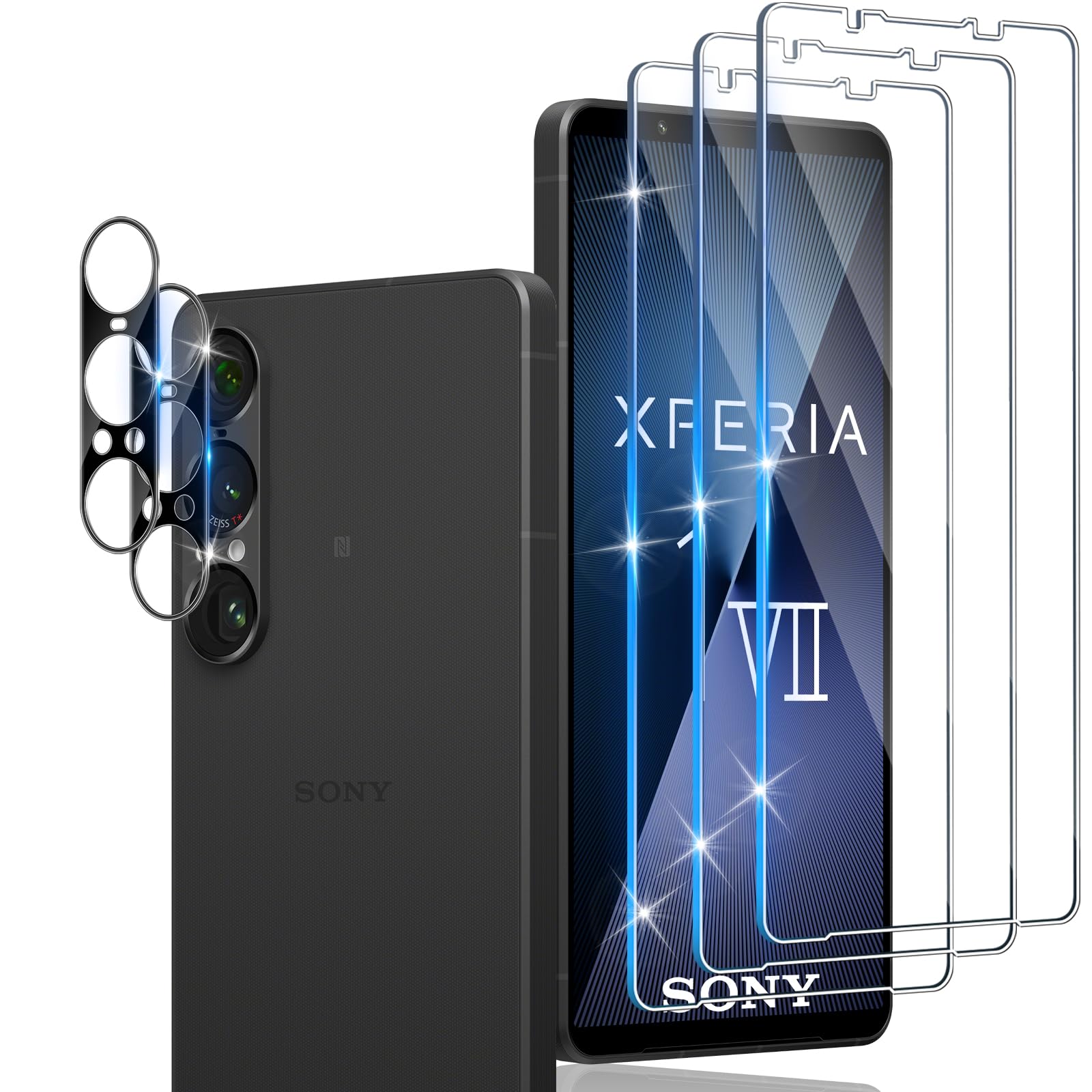 3 Vetri Temperati Per Sony Xperia 1 III, Pellicola Protettiva - Foto 2