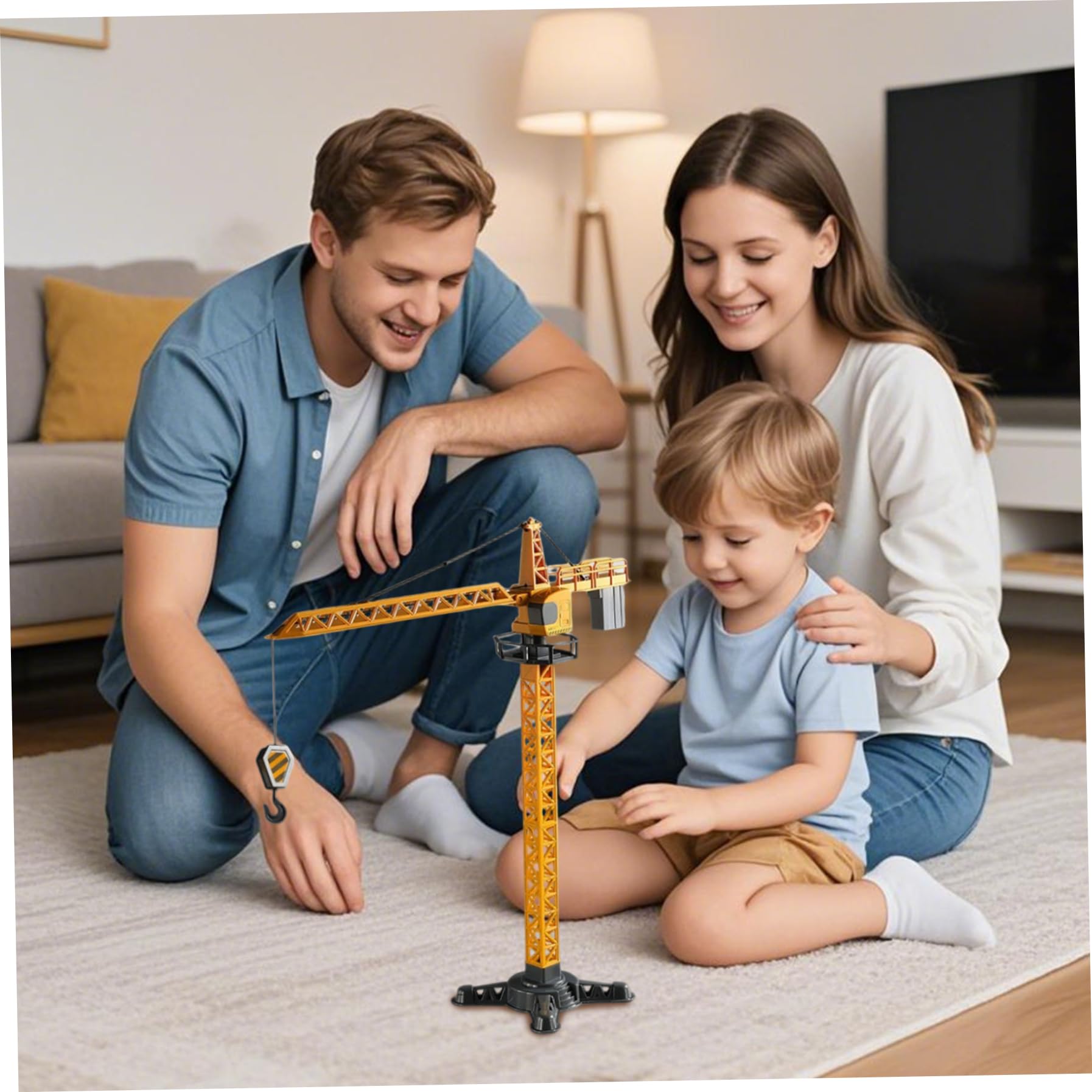 Jouet de Construction en Alliage de Grue, Ensemble Jeu Construction 16x15x2 Pouces, Jouet Grue Simulation réaliste, Jouets éducatifs pour Tout-Petits garçons et enfan