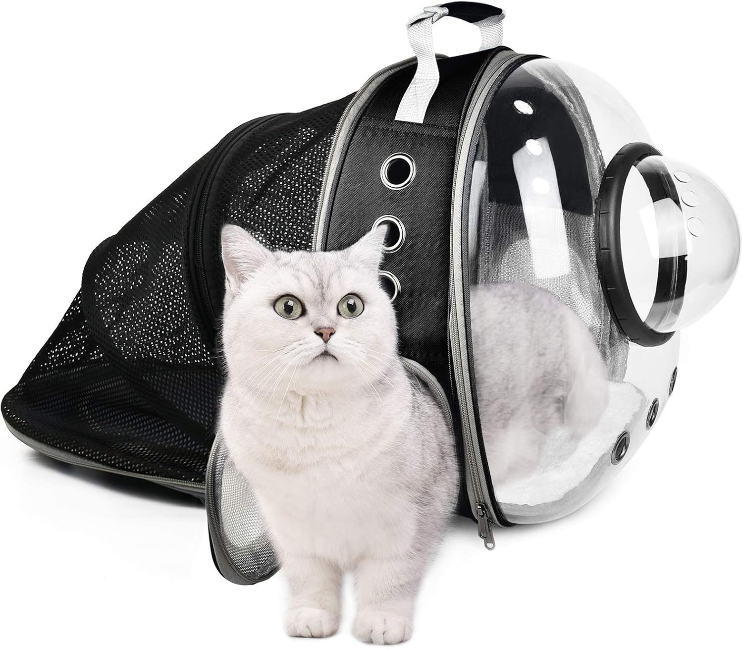 Expandable Cat Backpack Carrier,Bubble Pet Backpack,Airline-Approved Transparent Space Capsule Dog Carrier for Outdoors…