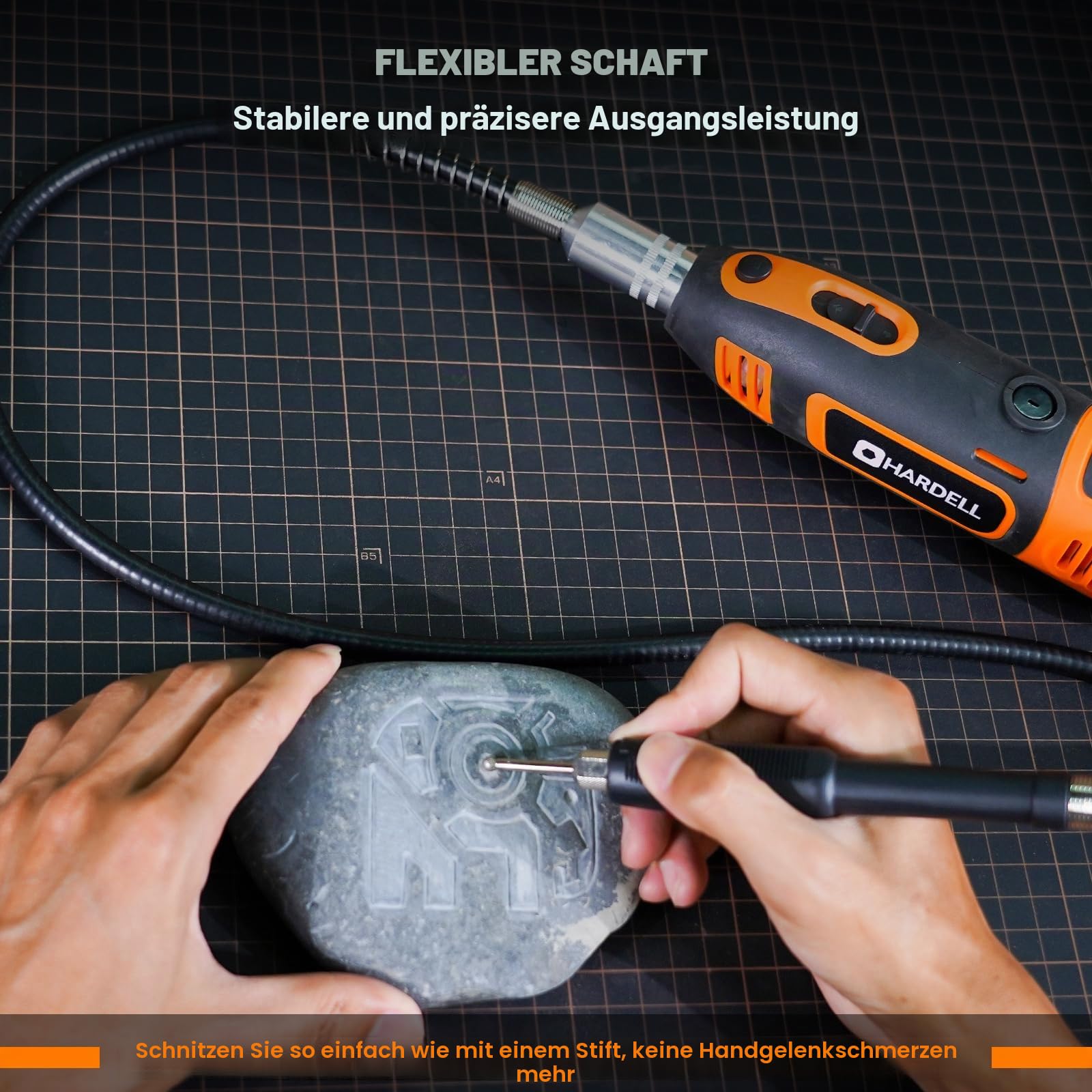 HARDELL 200W Corded Rotary Tool Kit with Fine Speed Control & Flex Shaft 8000-40000 RPM Digital Display, 155Pcs Accessories for Crafting, Cutting, Sanding, Polishing, Drilling, Carving, DIY Projects