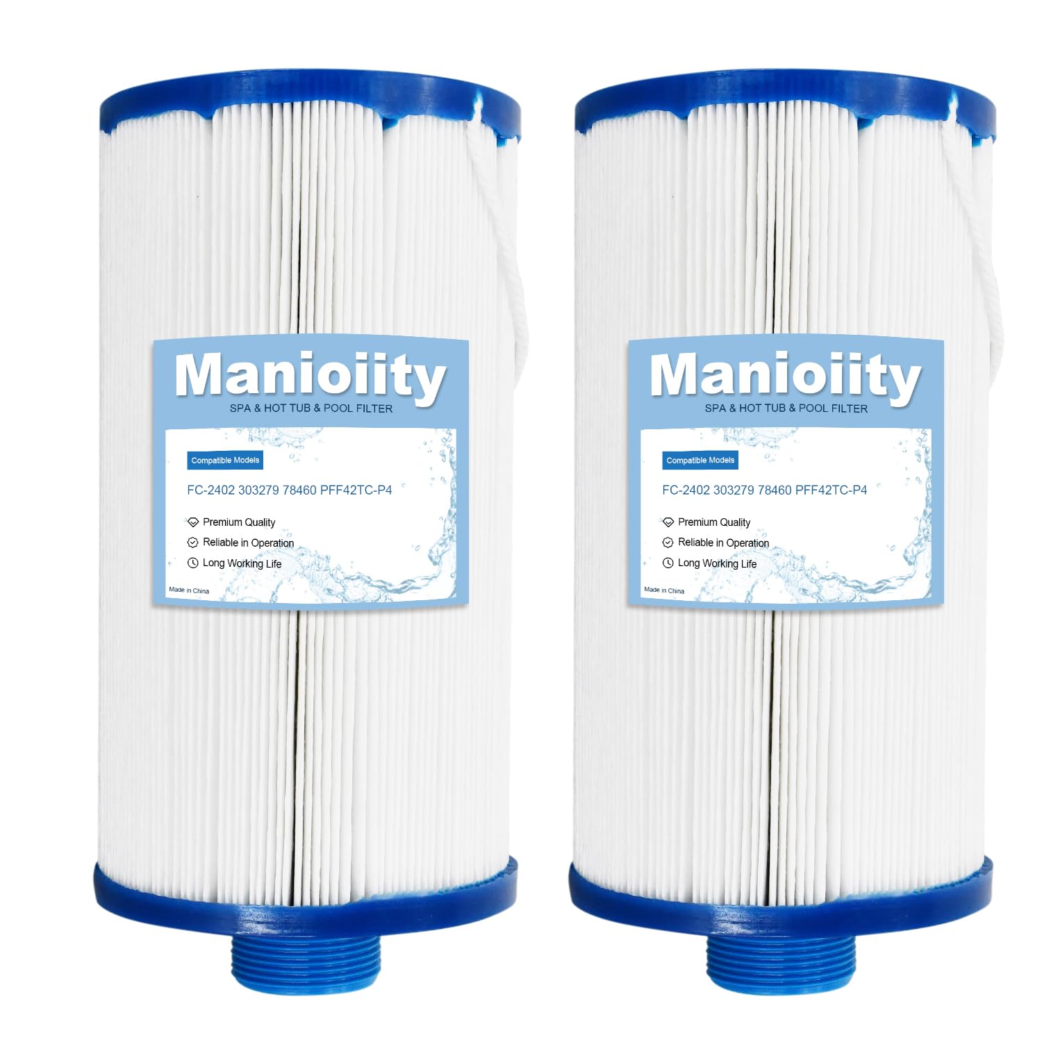 Hot Tub Filter FC-2402 Spa Filter Compatible with Watkins 303279 PFF42TC-P4 Compatible with Lifesmart, FreeFlow 78460 Compatible with Aquaterra, Hydromaster, Grandmaster, Simplicity Spa Filters 2PCS