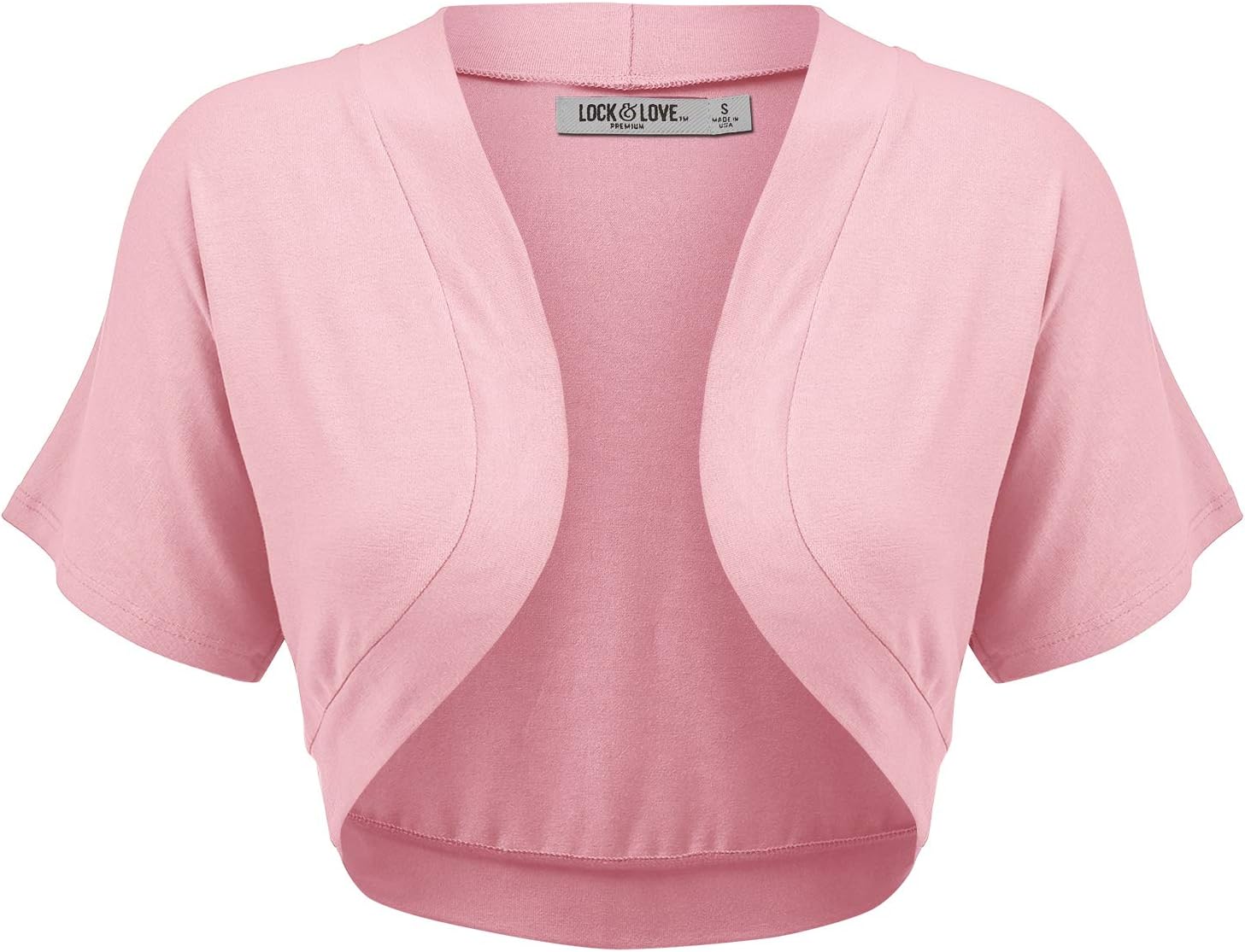 Lock and Love Women's Versatile Open Front Lightweight Short Sleeve Bolero Shrug