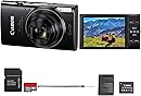 Canon PowerShot ELPH 360 HS A Digital Camera (Black) | 20.2MP CMOS Sensor, 12x Optical Zoom & Built-in Wi-Fi | Compact Point-and-Shoot for Travel, Family & Everyday Photography (7280C001) + 64GB Card