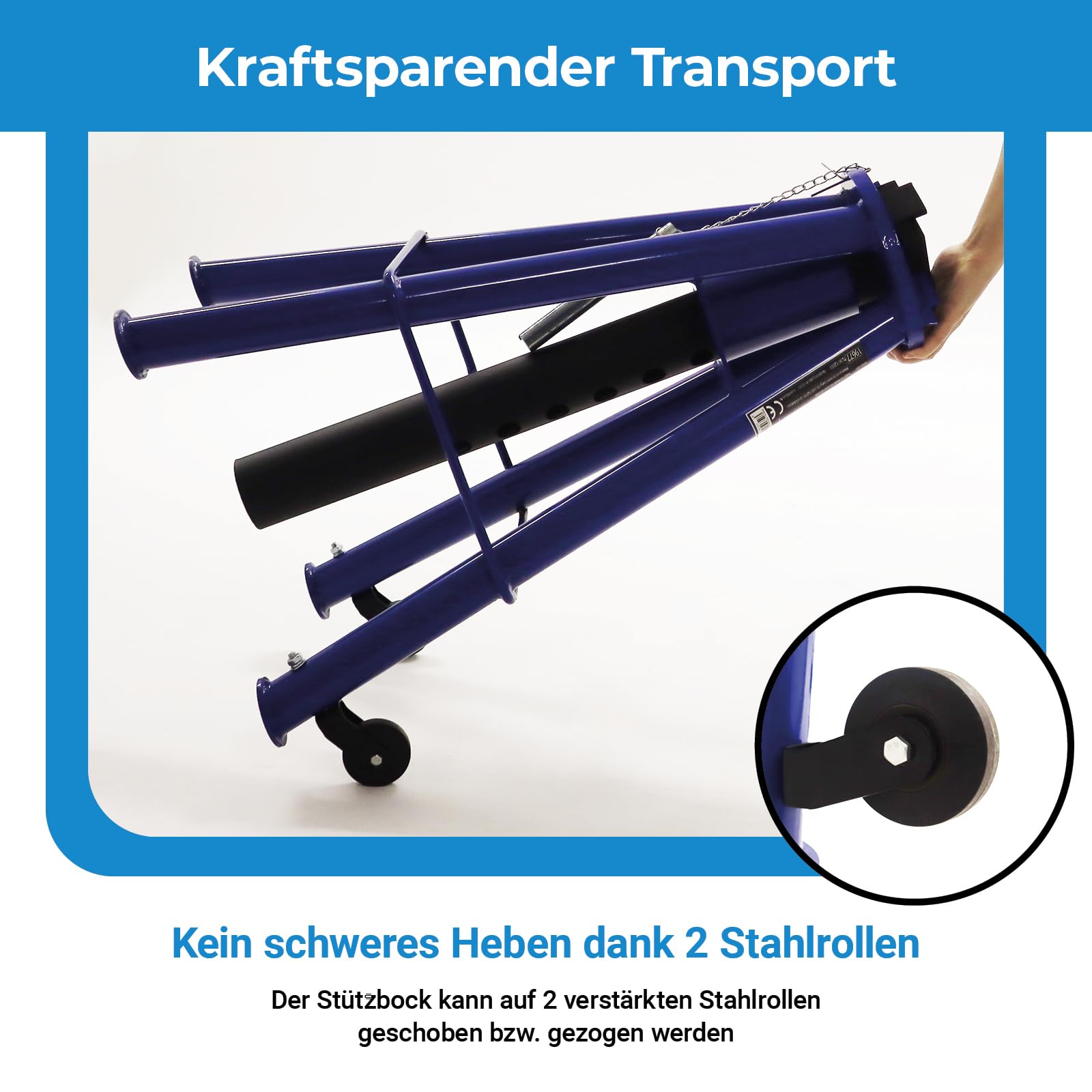 Bituxx 12T Stützbock Unterstellbock KFZ Auto Bock Aufbocken Jack Stand Stütze Auto Höhenverstellbar Blau