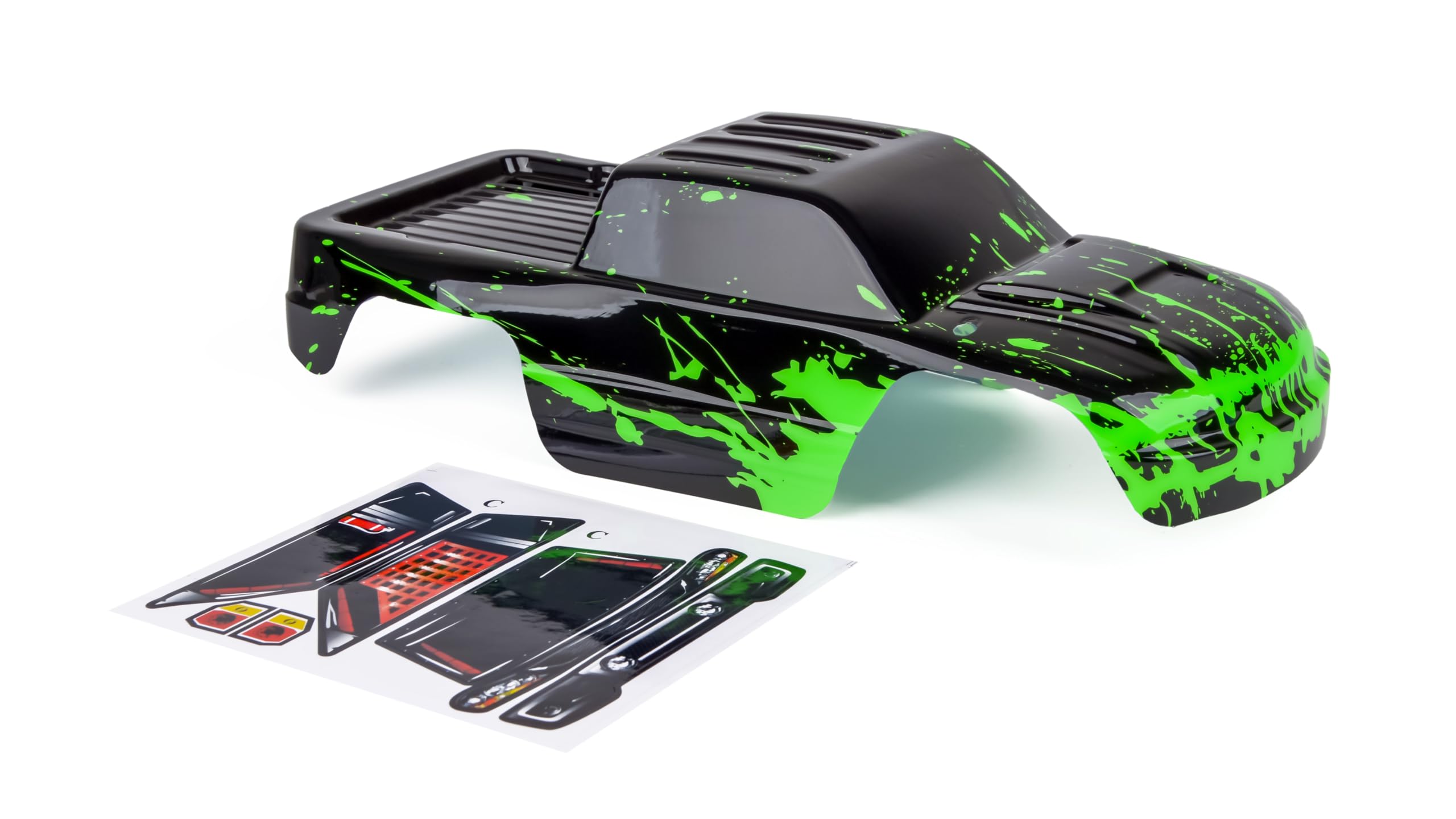 SummitLink Custom Body Compatible for 1/10 Scale RC Car or Truck (Truck not Included) (Muddy Green Over Black)