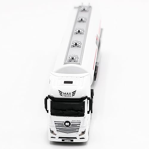 Miniatura 7 de Gemini&Genius Juguete de remolque cisterna de petróleo, resistente, de aspecto realista, de aleación, vehículo de juguetes de automóvil, camión