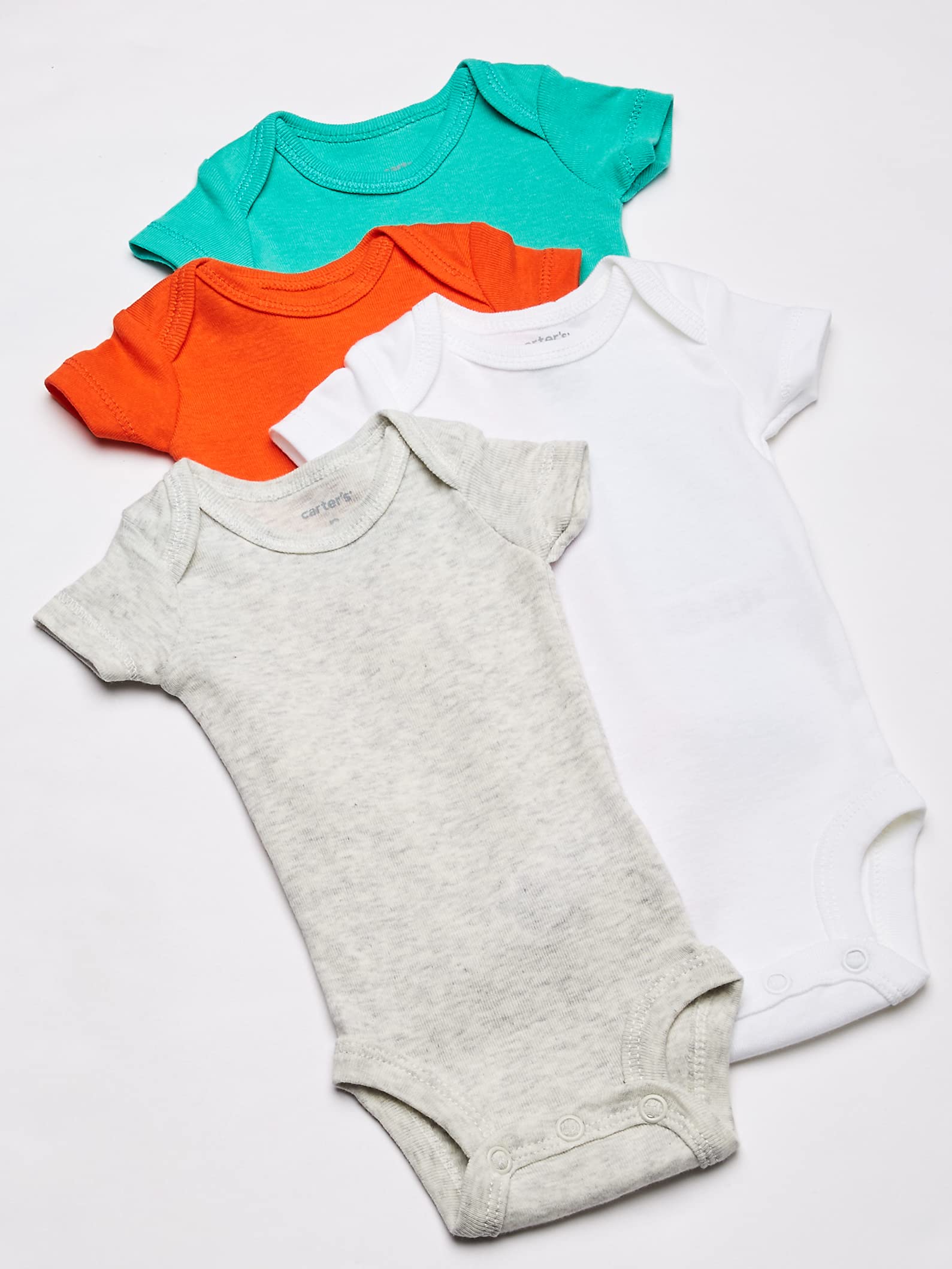 Carter's Baby Boys' 8 Pack Short-Sleeve Bodysuits, Multi/Turquoise, Preemie