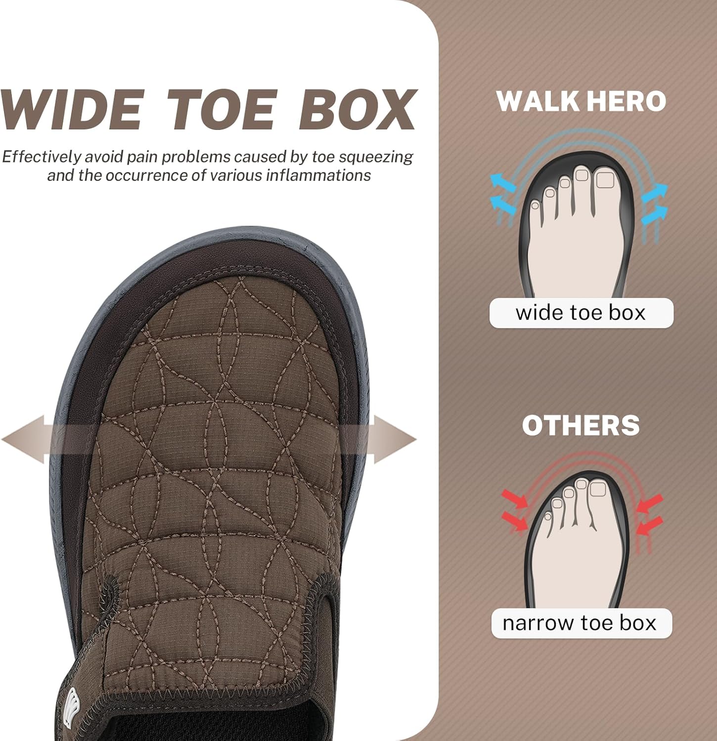 Mens Slippers for Plantar Fasciitis, Casual Mens Slip on Shoes with Arch Support, Orthopedic House Slippers for Men, Indoor Outdoor Mules & Clogs for Pain Relief - Image 2