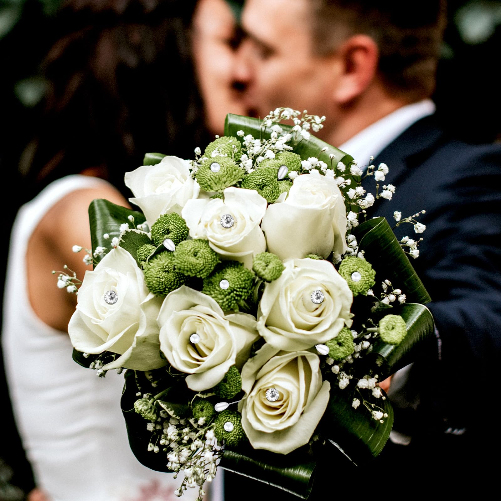 300 spilli floreali per bouquet, 3 stili, dritti, con perle, decorazione per fiori, fai da te, cucito e accessori da sposa