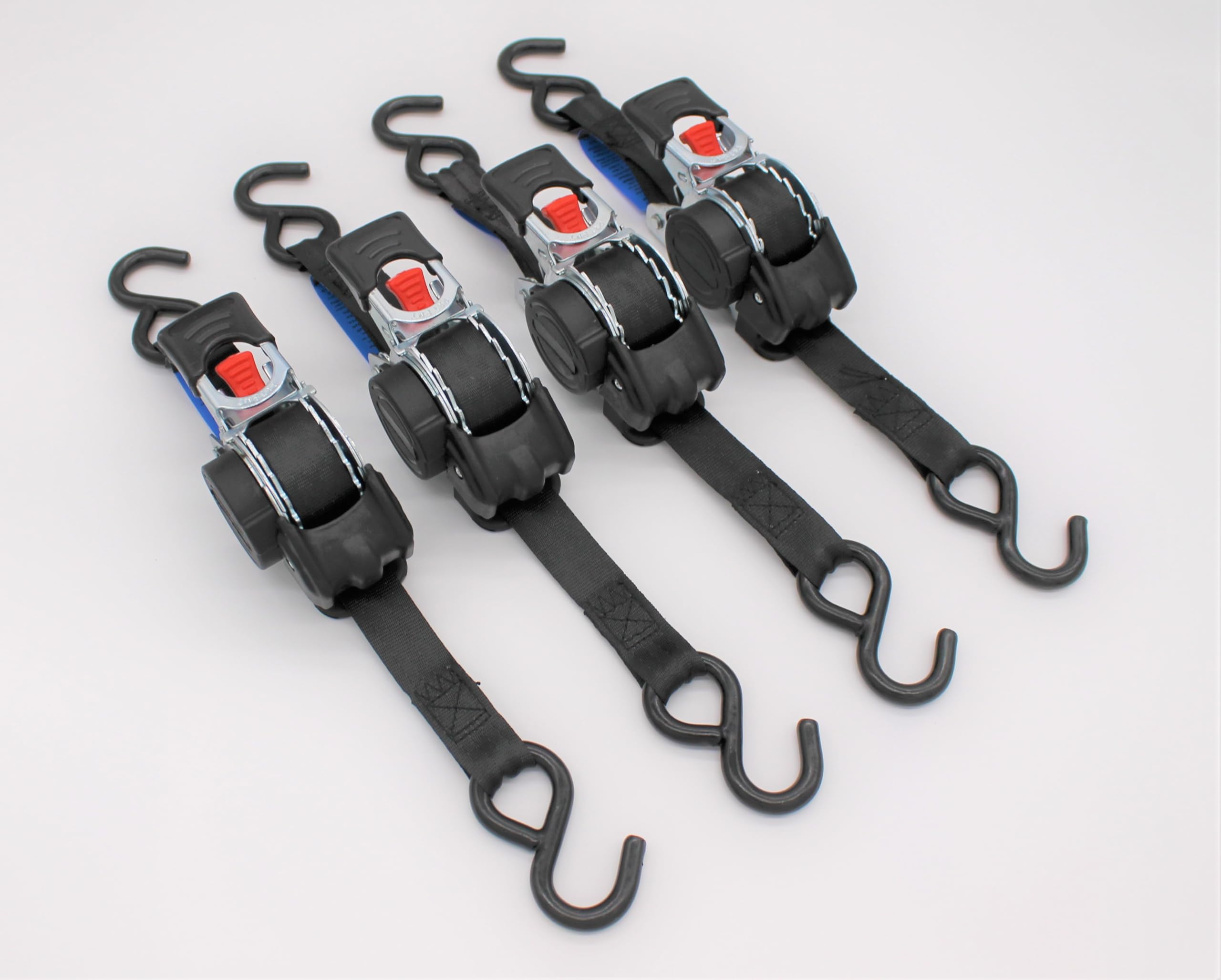 4 Stück Automatik Zurrgurt Spanngurt mit S-Haken 3,0m x 25 mm 300/600 daN