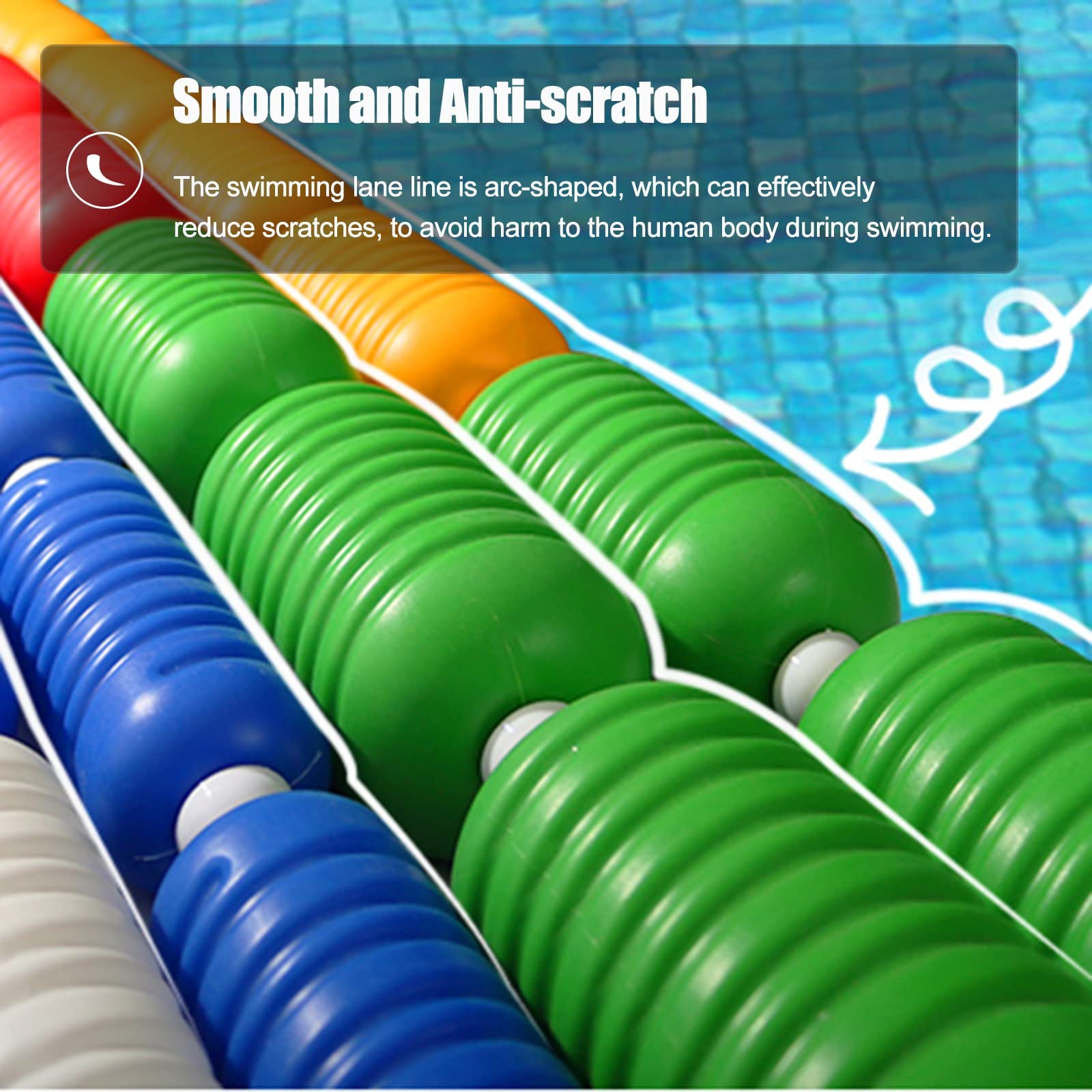 Sicherheitsschwimmleinen für Schwimmbecken, spiralförmiges schwimmendes Sicherheitstrenn-/Markierungsseil für Schwimmbecken, für Wettkämpfe/Übungen mit Erwachsenen und Kindern (Farbe: Nylons