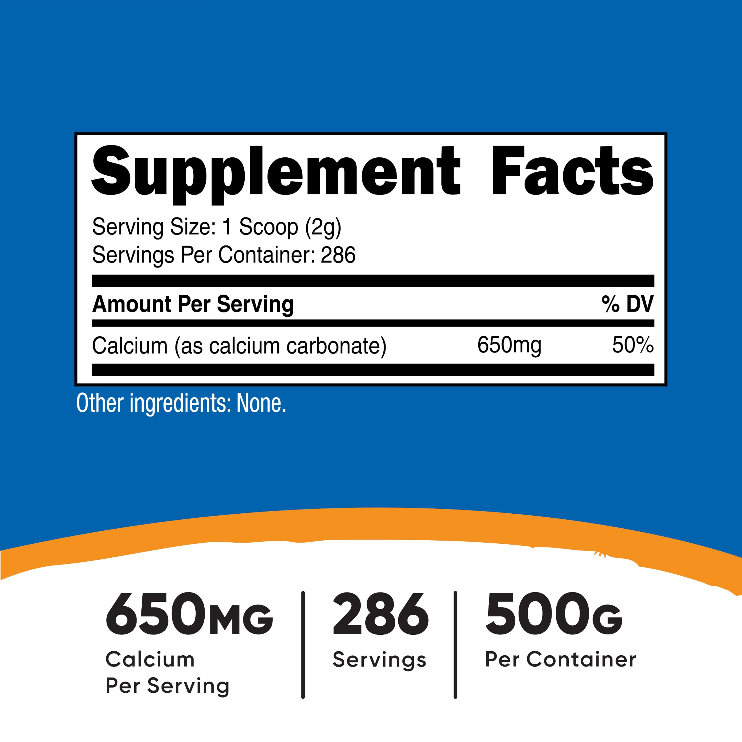 Nutricost Calcium Carbonate Powder 500 Grams — Amazon image 2