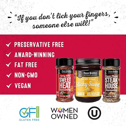 Miniatura 4 de Sauce Goddess Paquete combinado sin gluten y vegano  Contiene salsa dulce pegajosa, condimento de calor dulce y condimento de carne casera