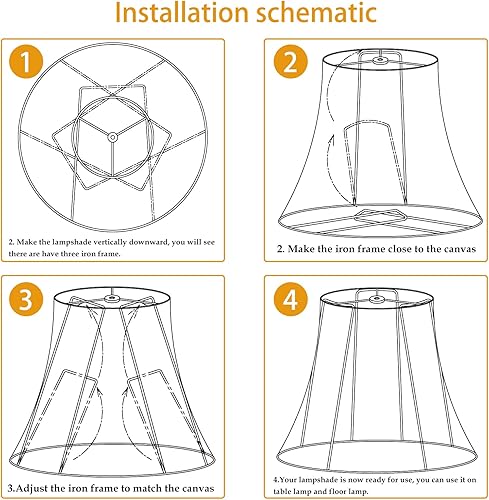 Miniatura 4 de Tootoo Star Lámpara de tambor grande marrón para candelabros luz de pie y lámpara de mesa 12 x 16 x 11 pulgadas araña tela de lino natural hecha a