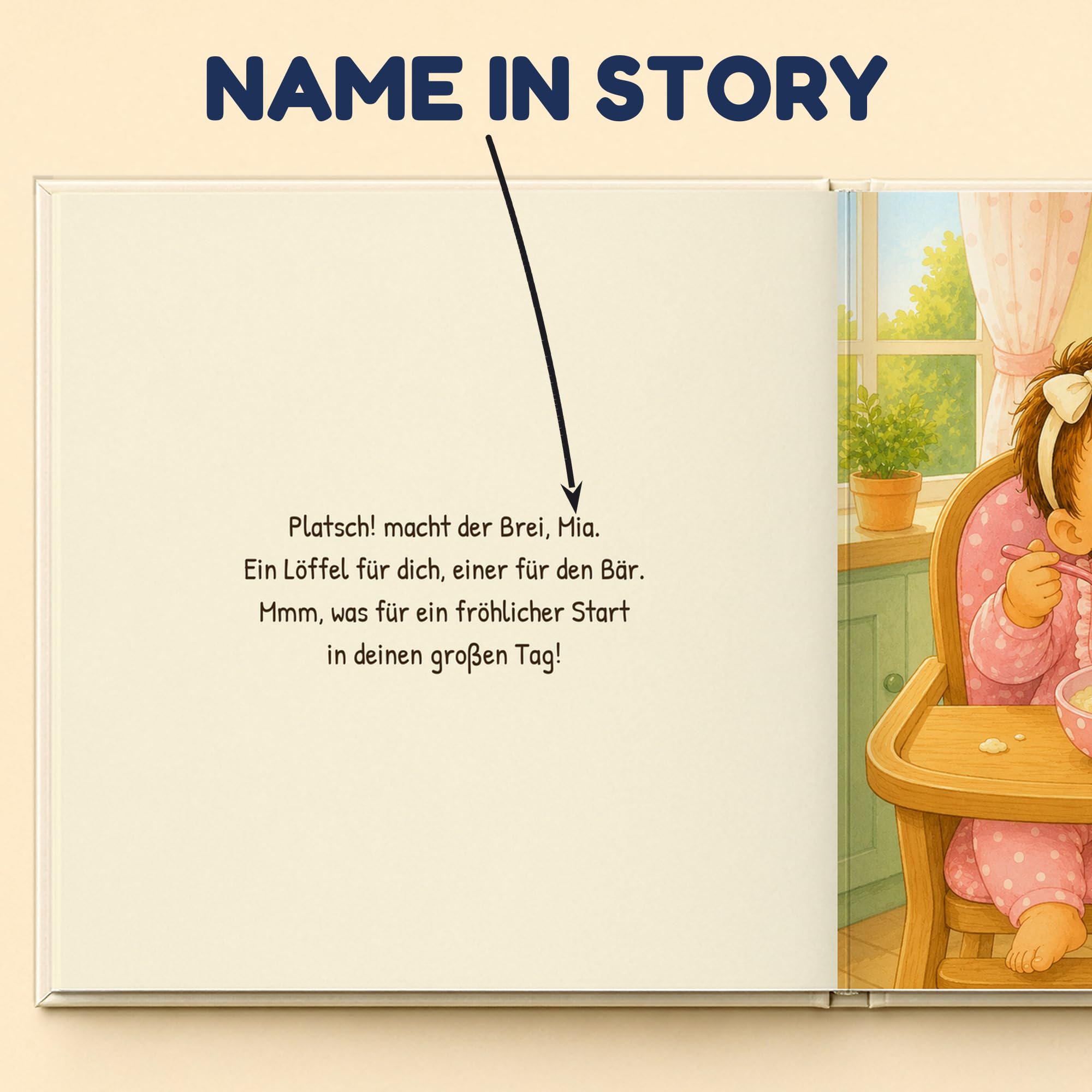 Personalisiertes Kinderbuch mit Namen zum 1. Geburtstag - Babybuch Mädchen, Figur frei wählbar - Hardcover inkl. Hörbuch - Geschenk für Enkelin & Patenkind