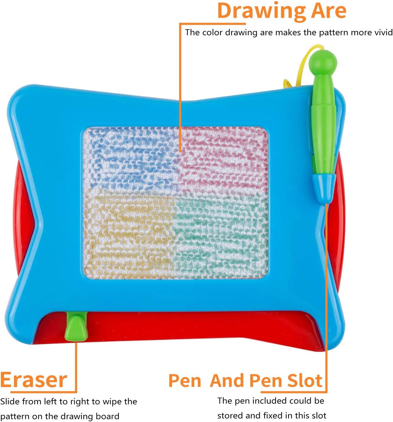 16pc Mini Magnetic Drawing Board, 4-Colors Travel Size Erasable Doodle Magna Board Toy, Small Writing Painting Sketching Pad, Educational Learning and Classroom Prizes for Toddler Boy Girl Kids Child