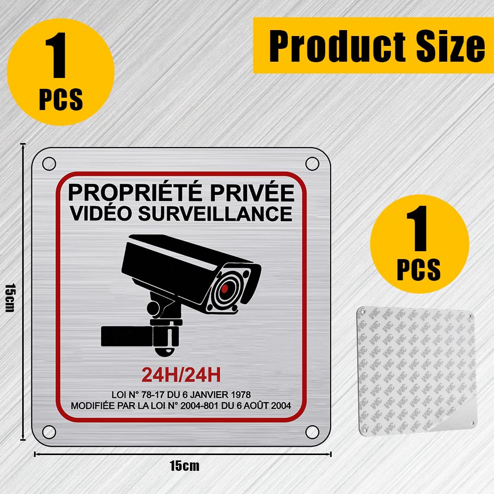 flintronic Señal de seguridad en francés – 1 paquete de 15 x 15 cm