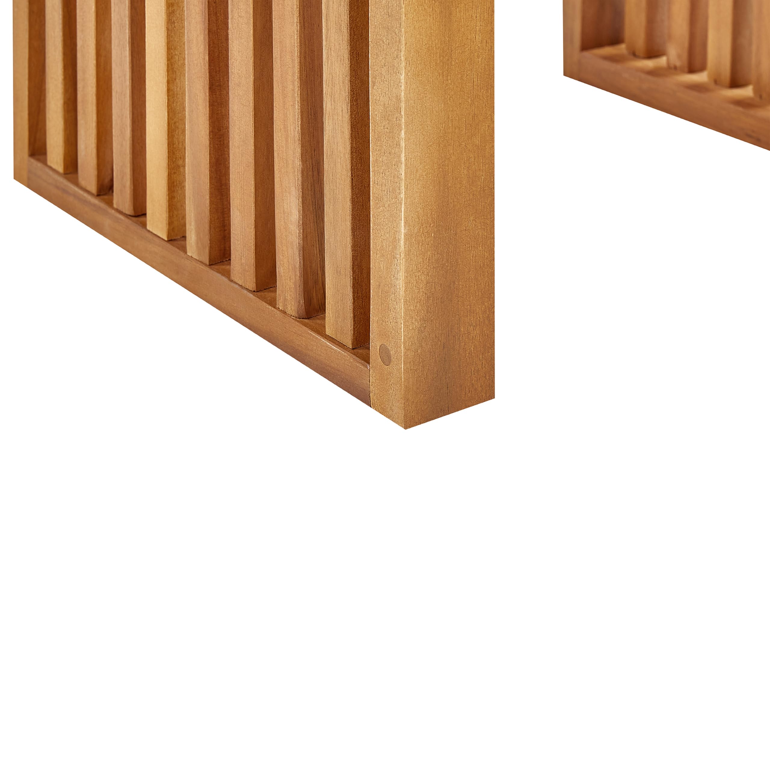 Lot de 2 Tabourets Modernes Rustiques pour l'Extérieur en Bois d'Acacia Clair Bellano