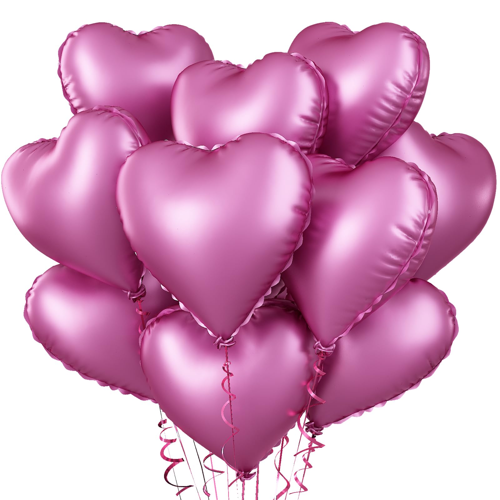 Amazon.com: Biapian Pink Foil Heart Balloons, 10PCS Pink Heart