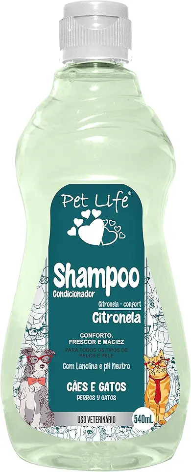 Shampoo Citronela Pet Life Cães e Gatos 540 mL