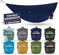 Vista 19 de KAMMOK: Hamaca doble Roo Hecha de tela Ripstop resistente y 100% reciclada resistente al agua Cómoda, empacable, ligera