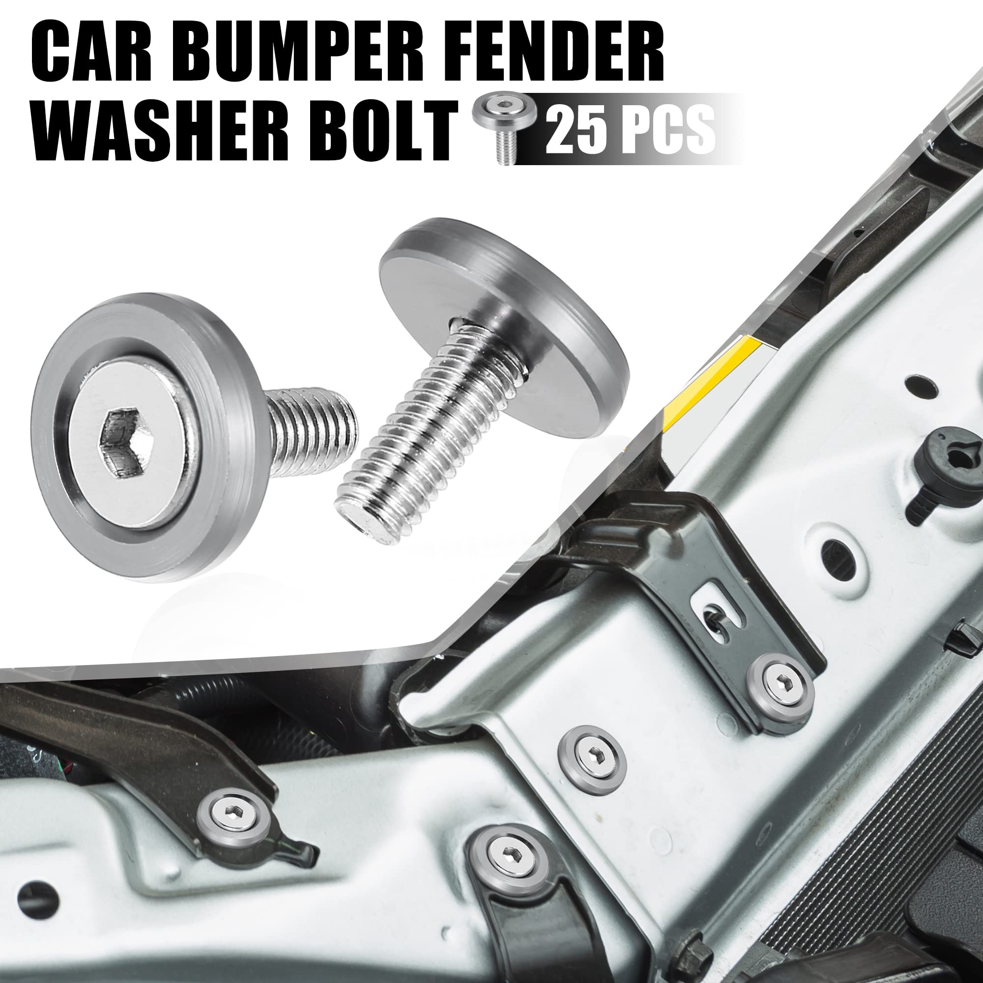 20Pcs/Set Bumper Fender Washers Engine Bay Dress Up Bolts
