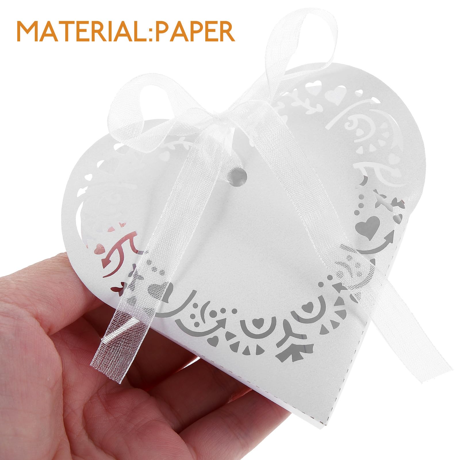 50 Pezzi Scatole di Carta Bianche a Forma di Cuore Motivo Traforato Stile Europeo per Dolci e Cioccolatini Confezioni Regalo per Occasioni Speciali