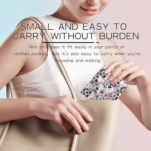 Miniatura 7 de Bonita cartera de cuero para mujer y niña, doble pliegue, tarjeta de crédito, billetera cero, adecuada para carteras de hombres y mujeres, Cartera