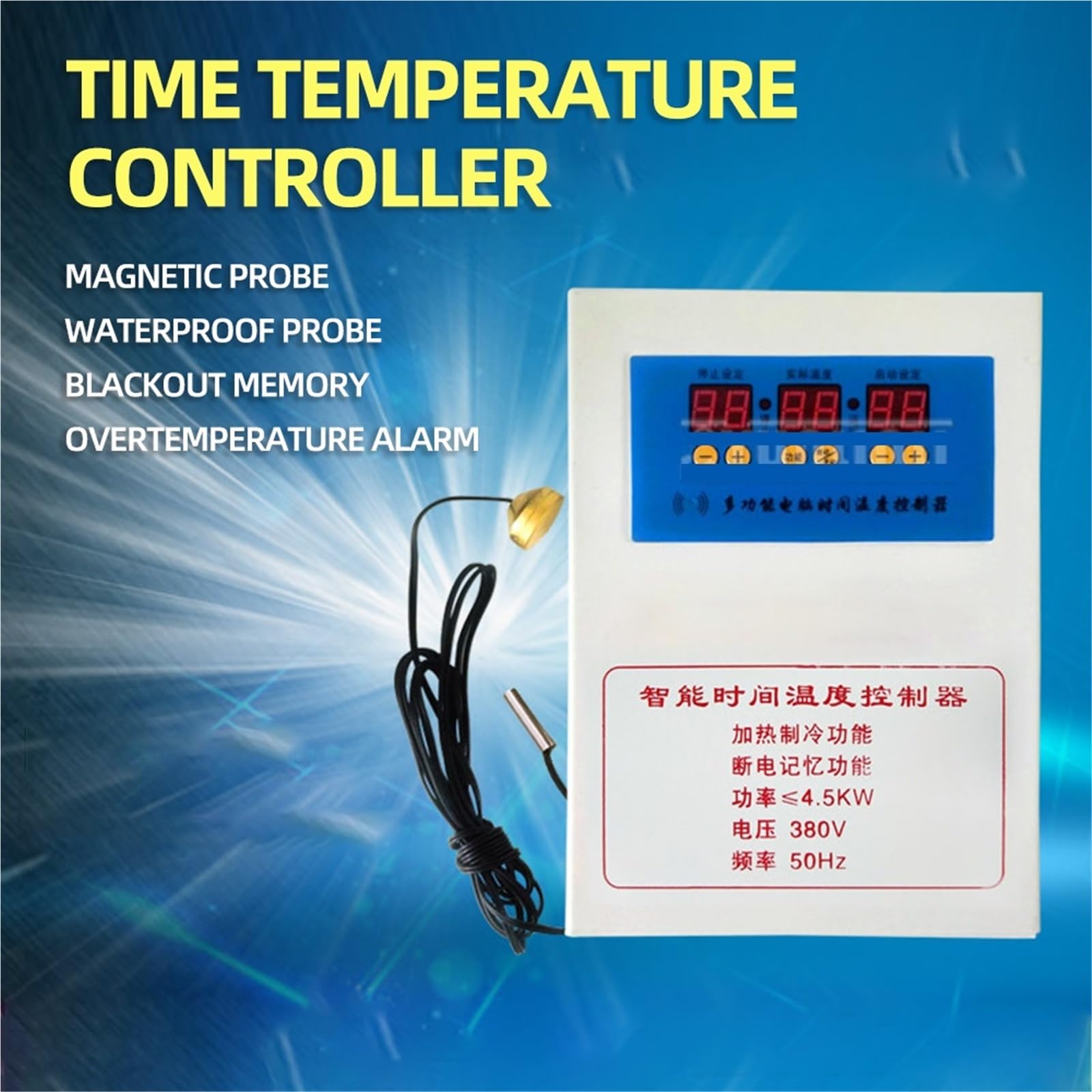 Controlador de temperatura inteligente bomba agua 380v, interruptor Control controlador caldera Industrial trifásico para fábrica