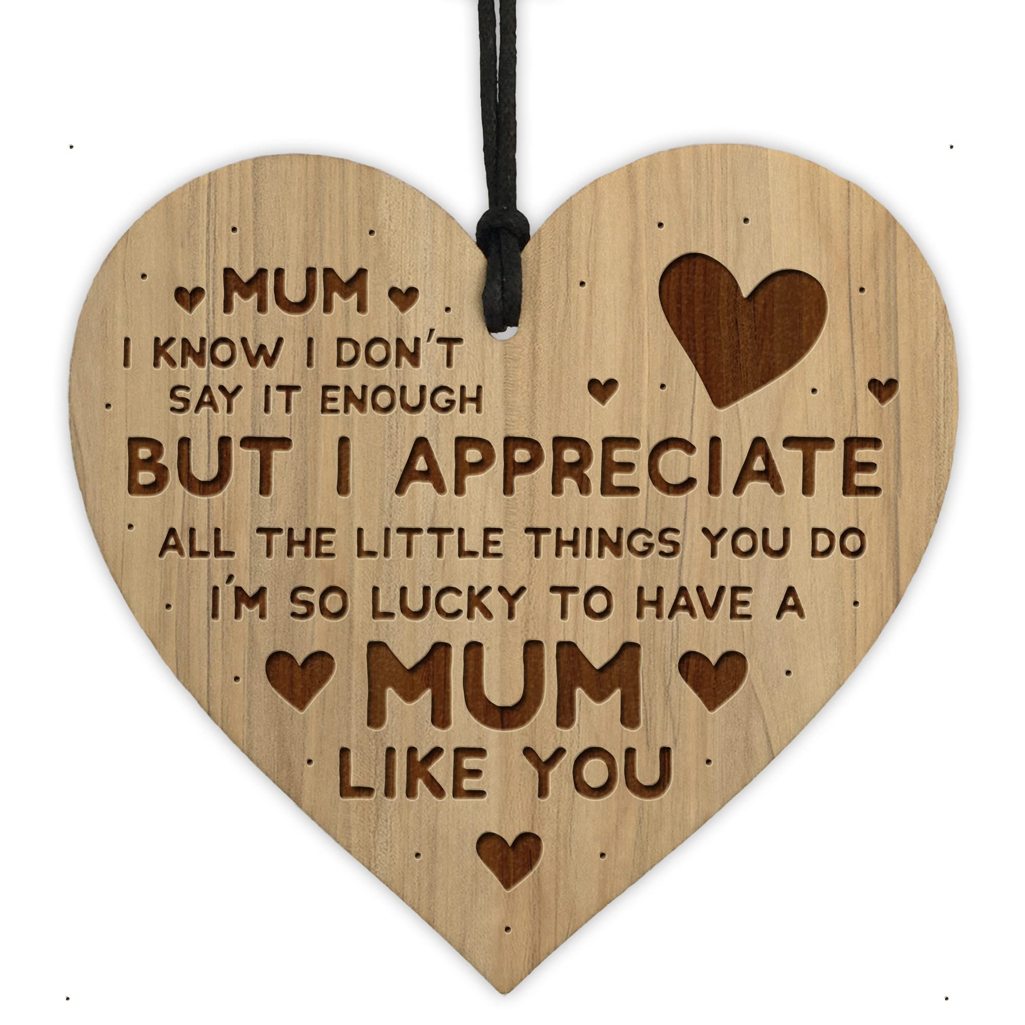 Red Ocean MUM GIFTS Birthday Christmas Engraved Heart Thank You Gift From Daughter Son