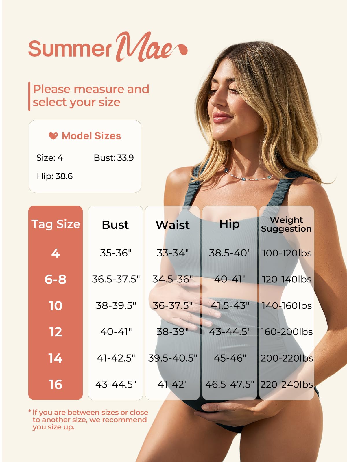 Summer Mae Gerippter Schwangerschafts-Bikini, Badeanzug für Damen, hohe Taille, zweiteiliger Badeanzug, bauchfreies Oberteil, Schwangerschaftsbademode