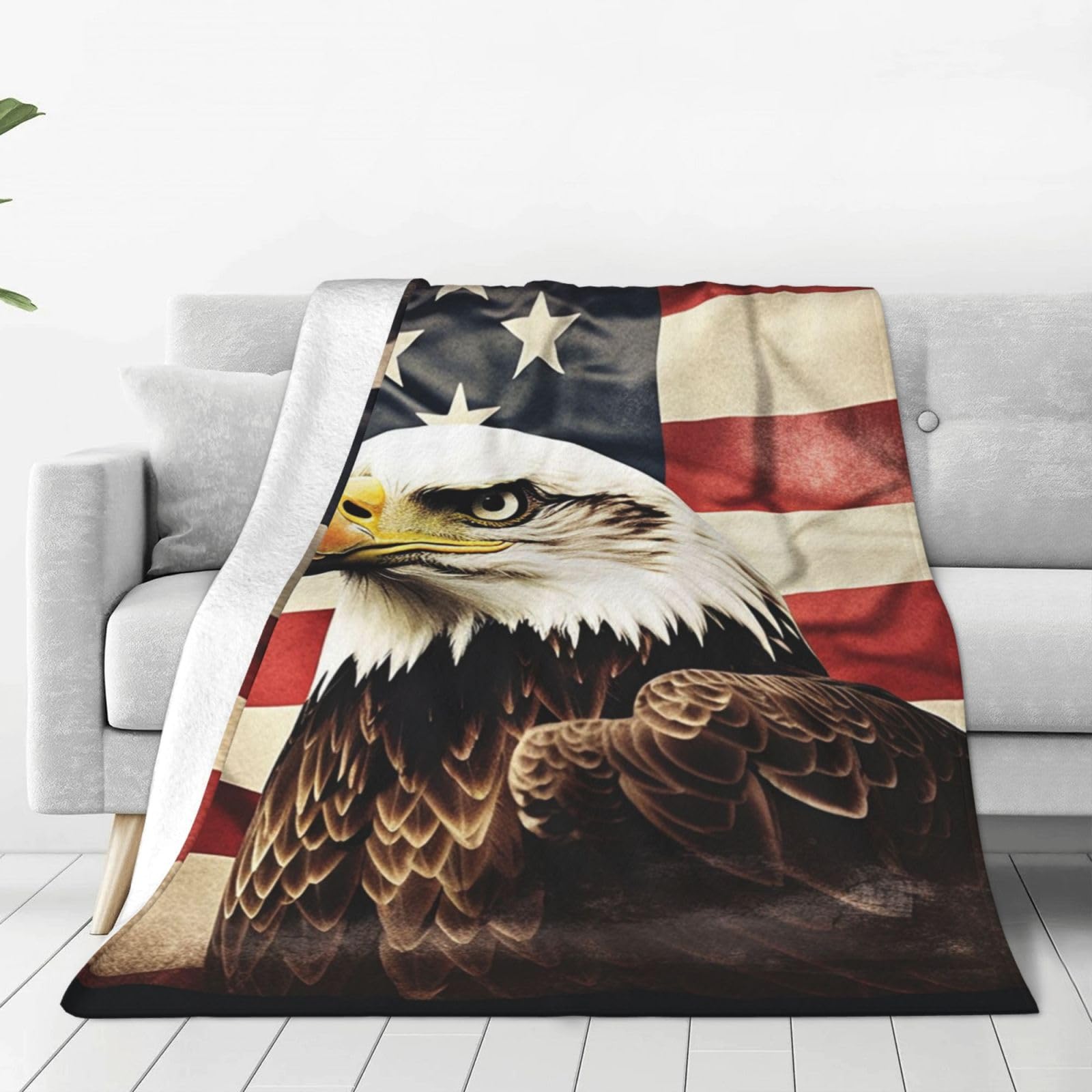 Couverture microfibre super douce flanelle aigle plaid canapé léger