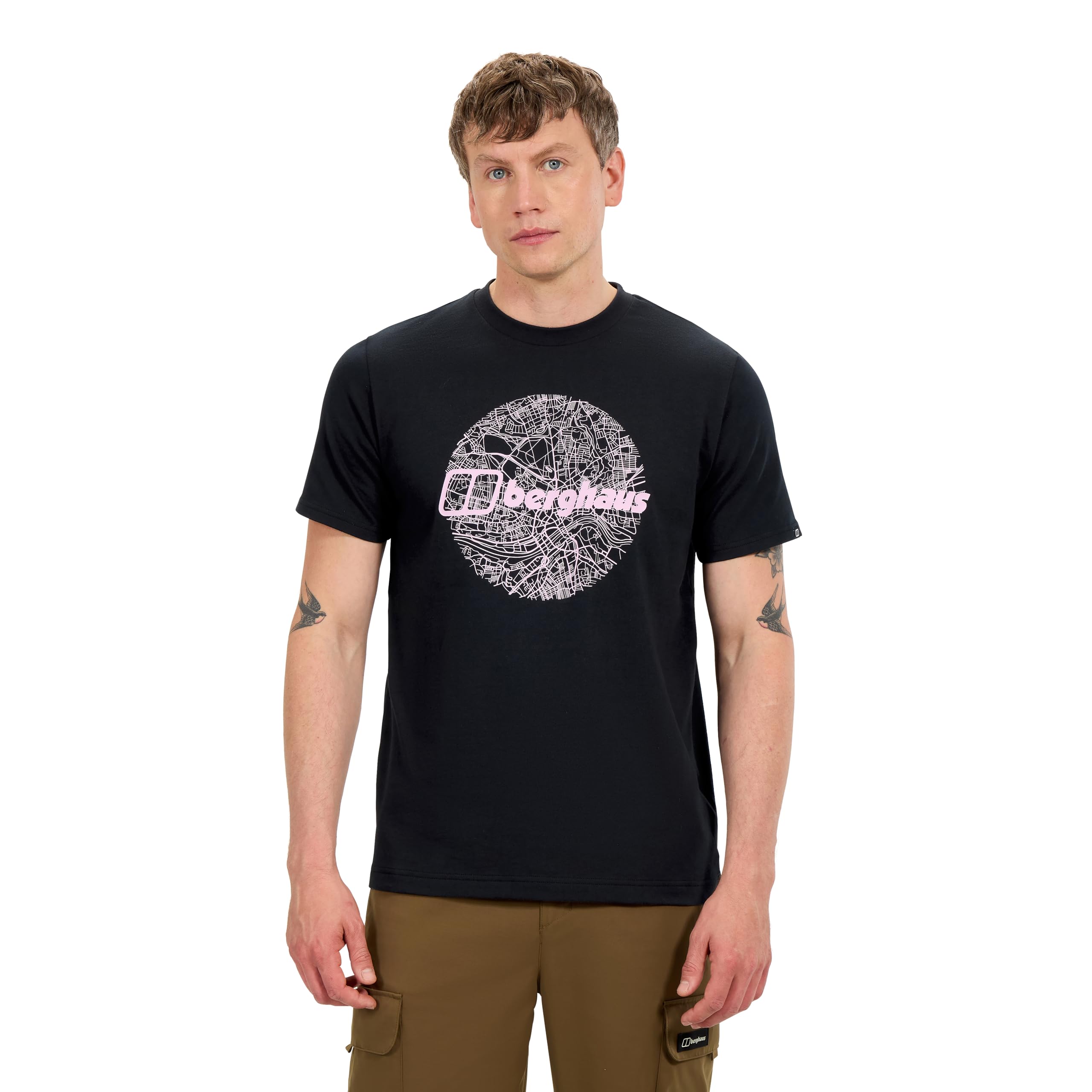 Berghaus Men's Map of The Toon Tee, Jet Black, S