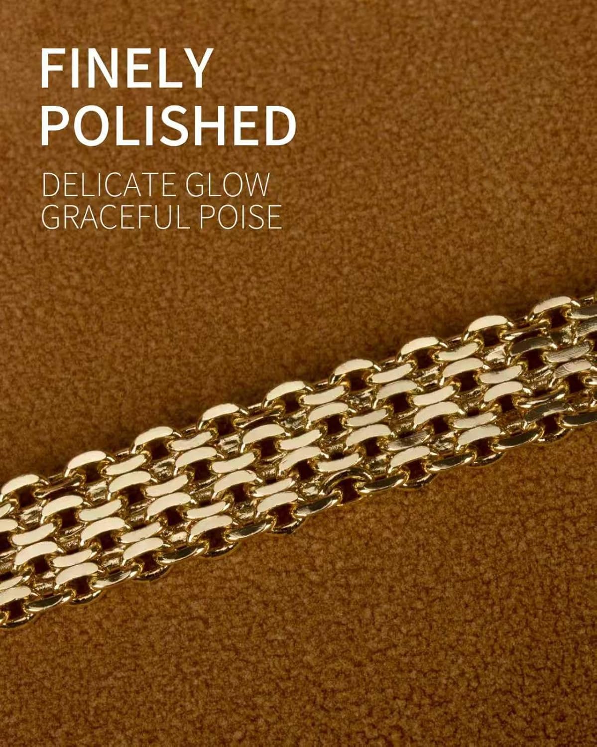 14K Gold 10mm Mesh Chain Link Bracelet | Gold Bracelets For Women | Jewelry Gift