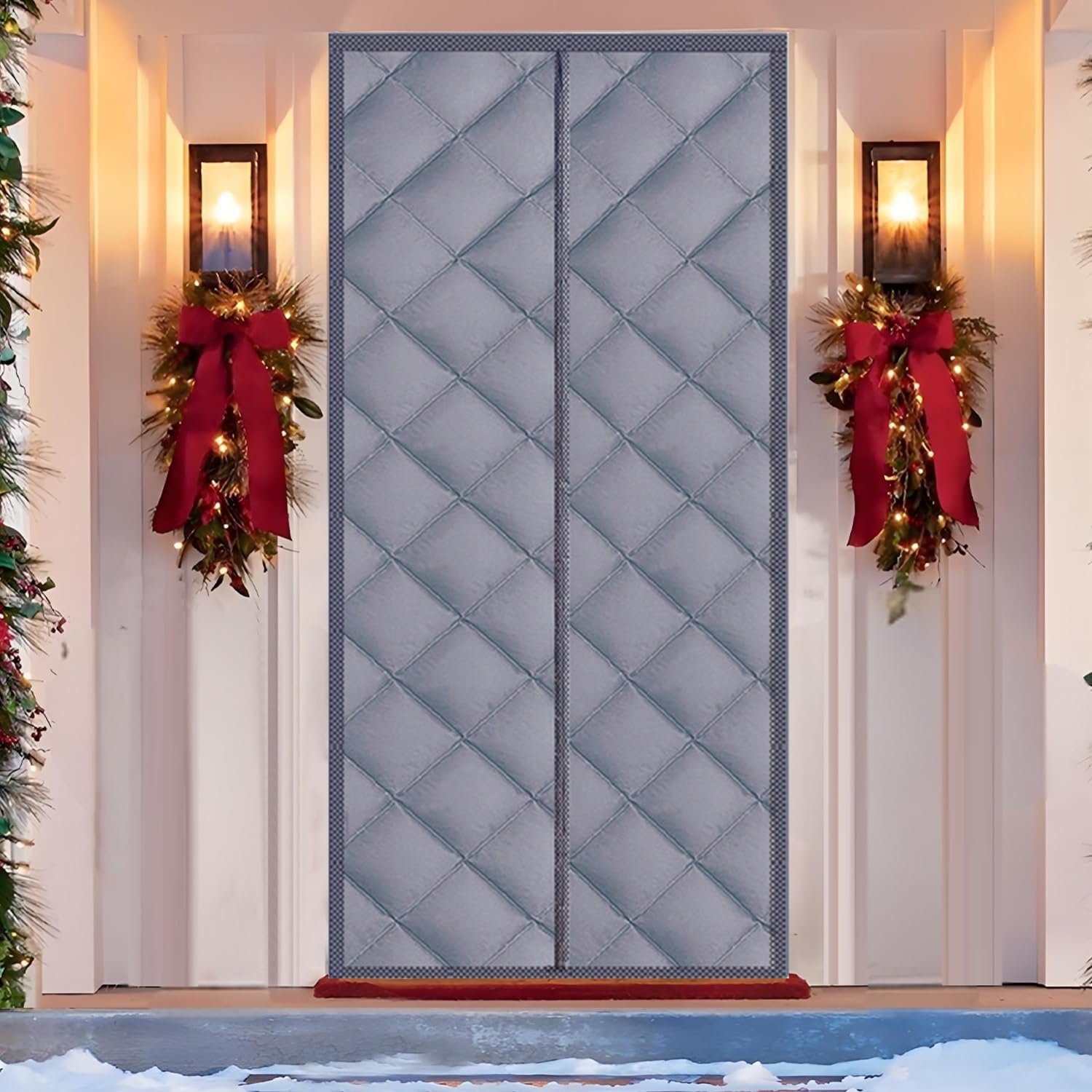 Générique Rideau De Porte Isolant Thermique Magnétique, Rideau Isolant Thermique Fermeture Automatique, Tissu Oxford, pour Porte De Salon Couloirs Chambre À Coucher 90x220cm 220x200cm(Gris,120x190cm)