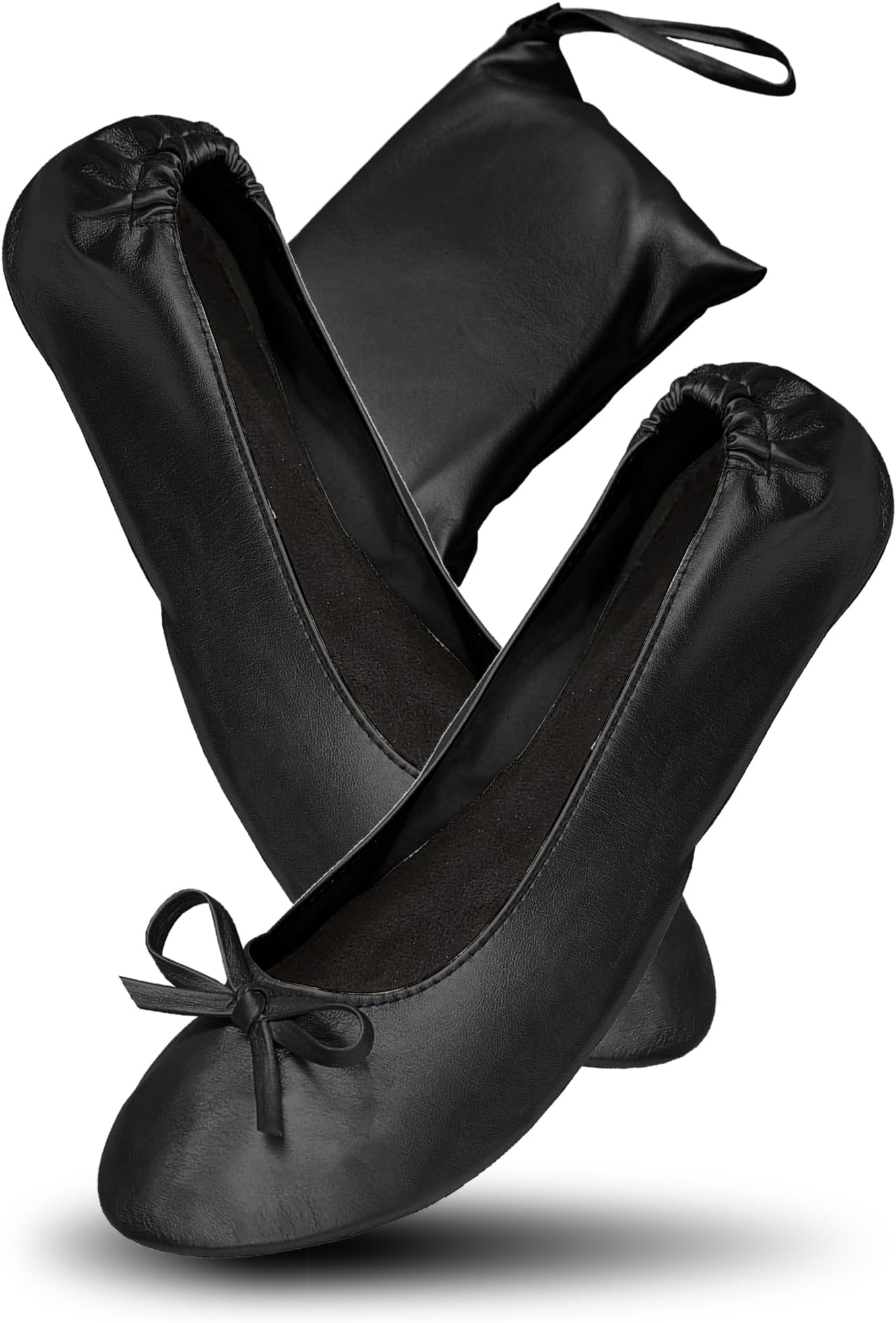 After Party Shoes with Foldable Bag Ballet Pumps Roll up Pumps