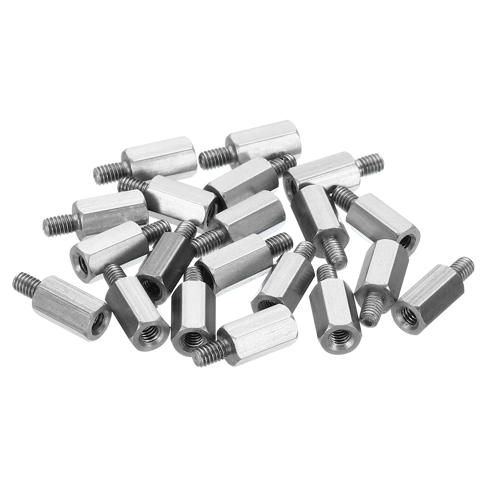 PATIKIL M2.5x8mm+4mm Male-Female Hex Standoff, 20 Pack Stainless Steel PCB Standoffs Screws for Motherboards Computer Cases
