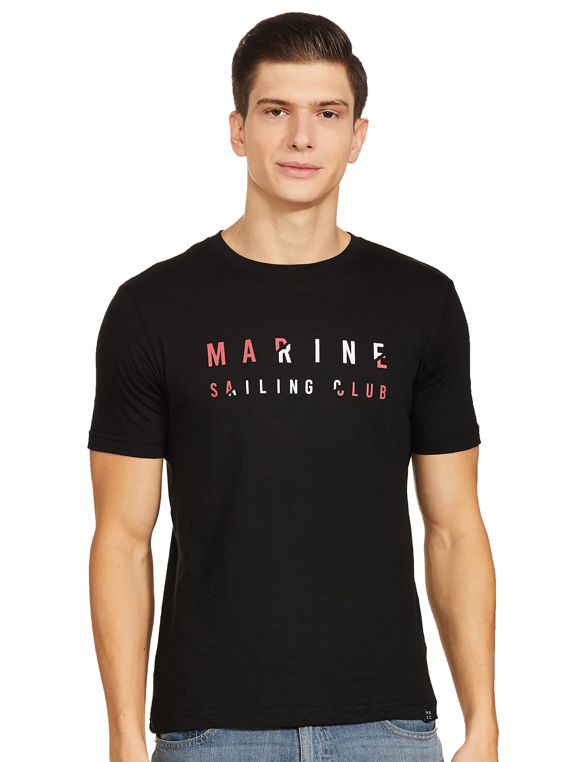 Amazon Brand - House & ShieldsMen's Printed Regular Fit T-Shirt