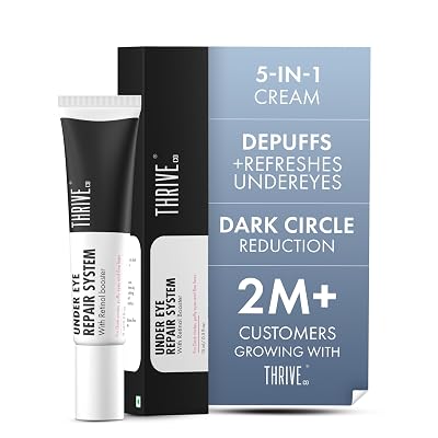 ThriveCo Anti-Ageing Under Eye Repair Cream for Dark Circles, Fine Lines, Wrinkles & Puffiness | With Retinol, Niacinami