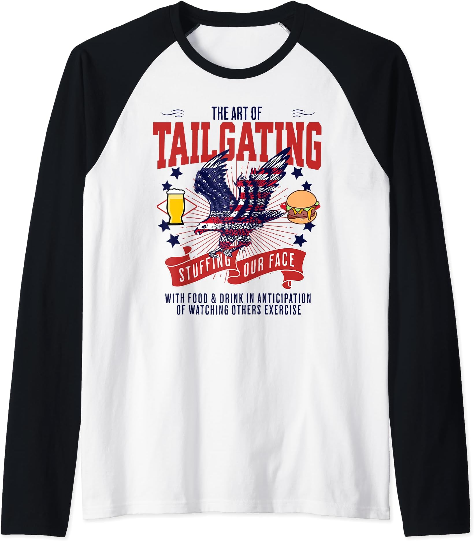 Tailgate Party Idea For Men & Funny American Tailgating Raglan Baseball Tee