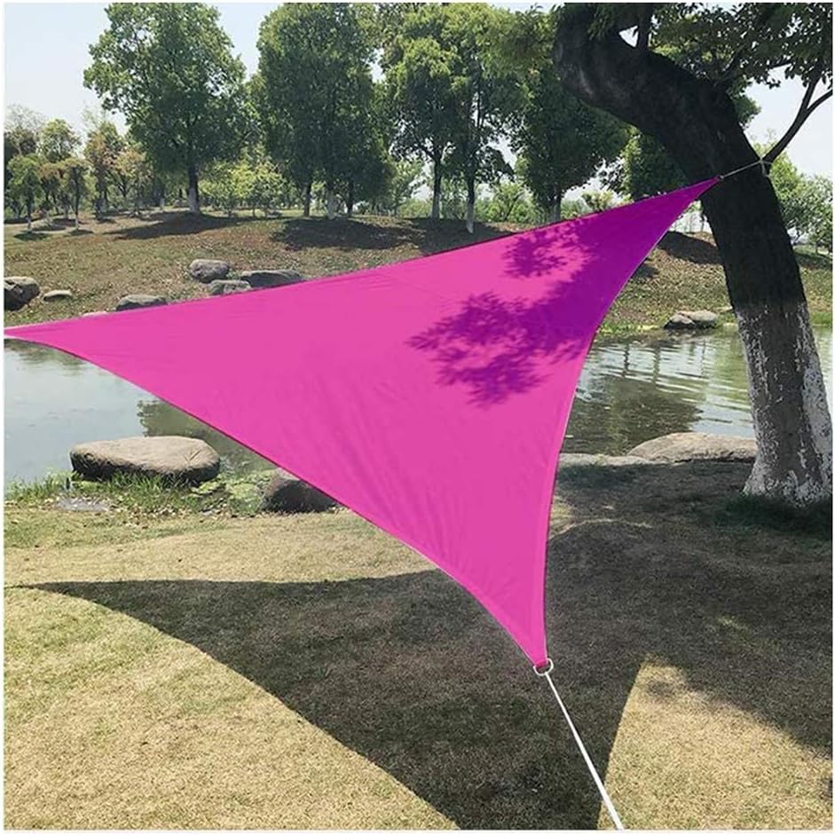 WUZMING Sun Shade Sail, Outdoor Sun Shade Mesh Right Triangle Sun Protection Anti-UV Park Terrace Amusement Park Polyester Tear-Resistant, 12 Colors (Color : Pink, Size : 5x5x7.1m)