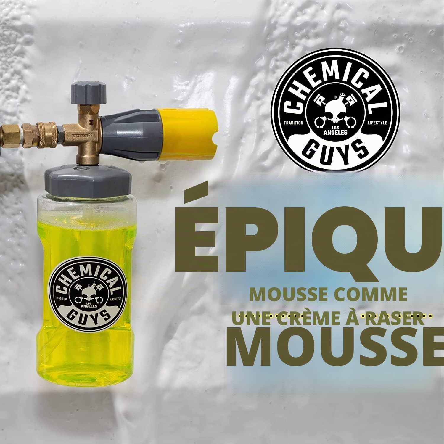 Chemical Guys EQP324 Big Mouth Max Release Canon à Mousse (Lavage de Voiture, Lavage à Domicile et Bateau Qui se connecte à Votre Nettoyeur Haute Pression) Bouteille de 963,9 g