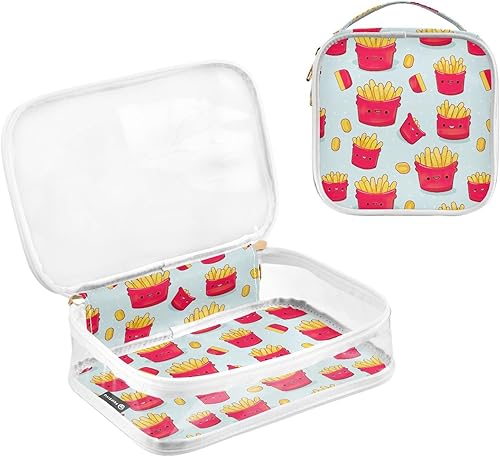 Miniatura 3 de Kawaii Franch Fries Clear Toiletry Bag for Traveling,2 Pack Makeup Cosmetic Bag with Zipper,Travel Bag for Toiletries,Travel Essentials 21214981