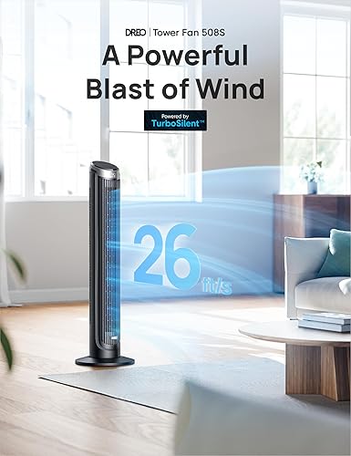Miniatura 2 de Dreo Smart Tower Fan for Bedroom, 90° Oscillating 40" Standing Fan, 26ft/s High-Speed 5 Speeds 4 Modes, Quiet Room Floor Fans, Touch/Remote/APP &