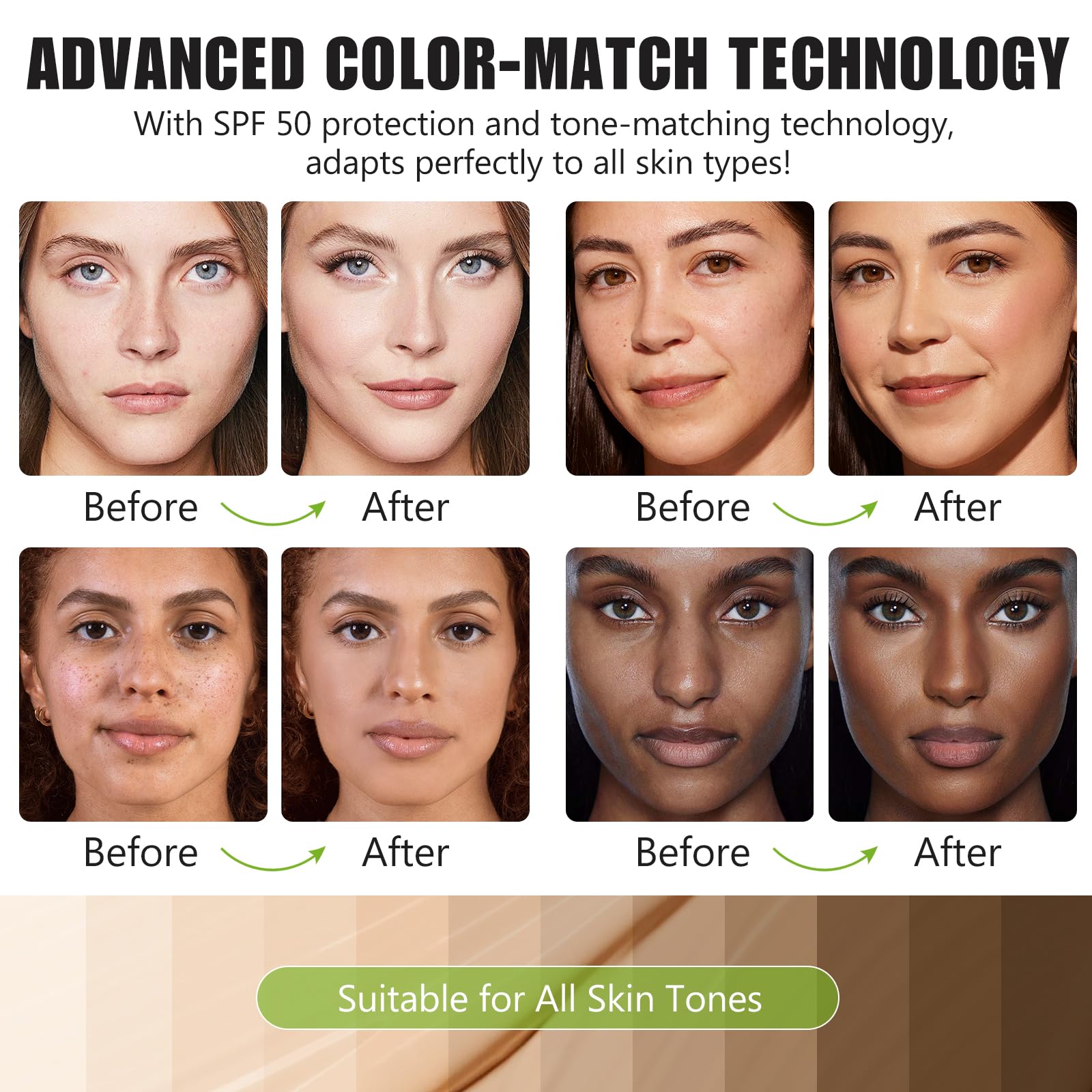 Colour Changing Foundations, Face Cover Concealer Cream, Warm Skin Tone Foundations - Image 2