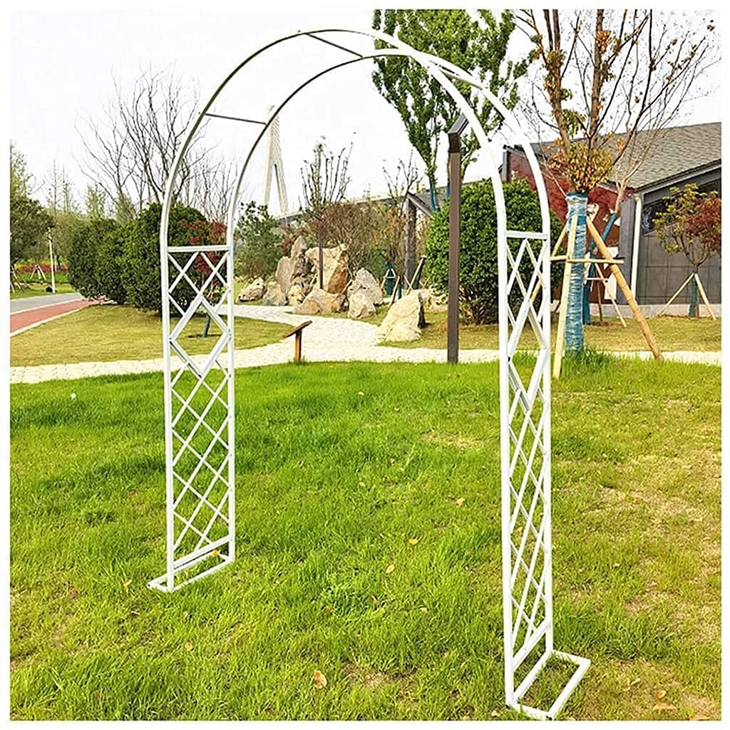 Arche de jardin en métal robuste tonnelle blanche pour plante grimpante