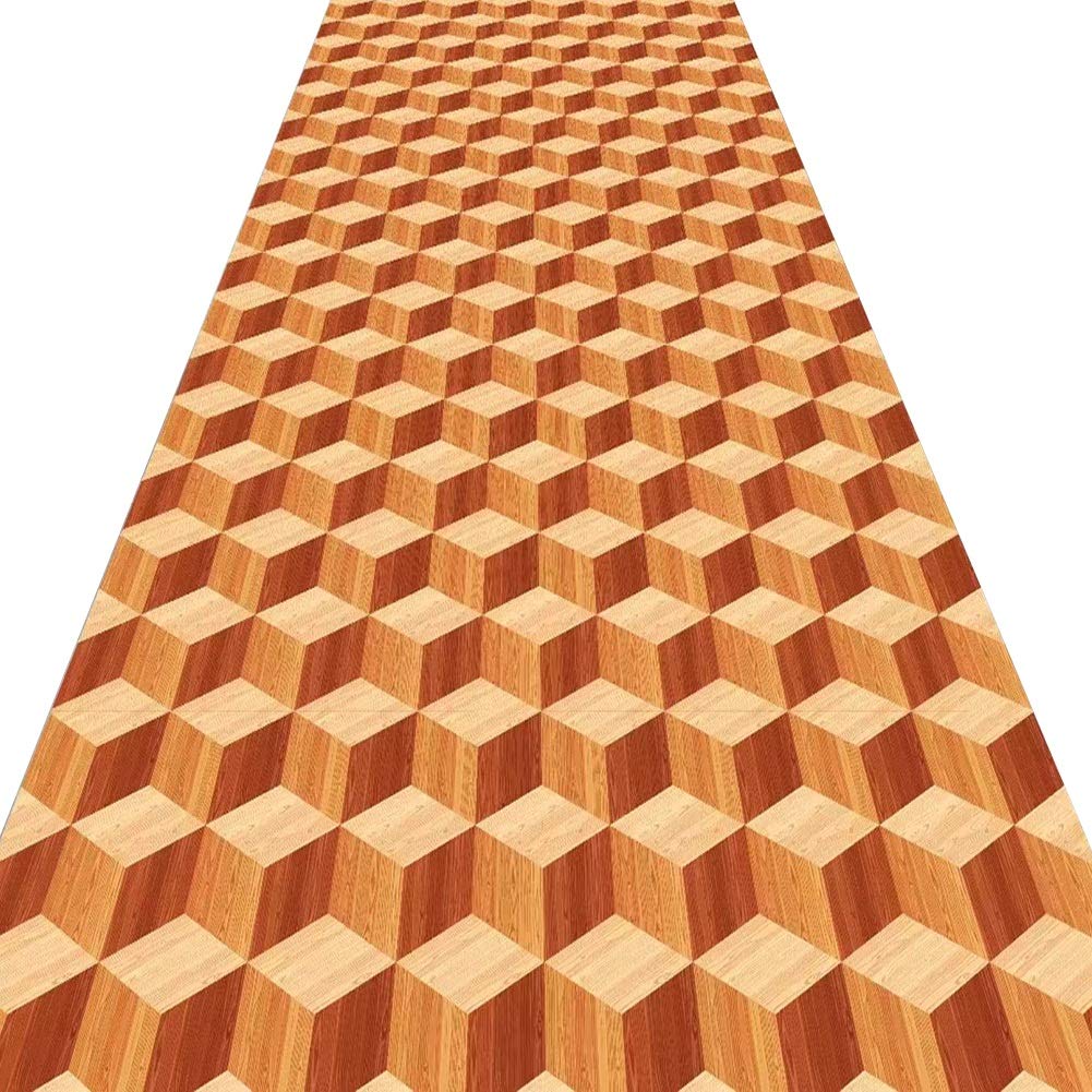 Tapis de passage d'allée intérieur ZRUYI pour couloir chaleureux en bois 3D