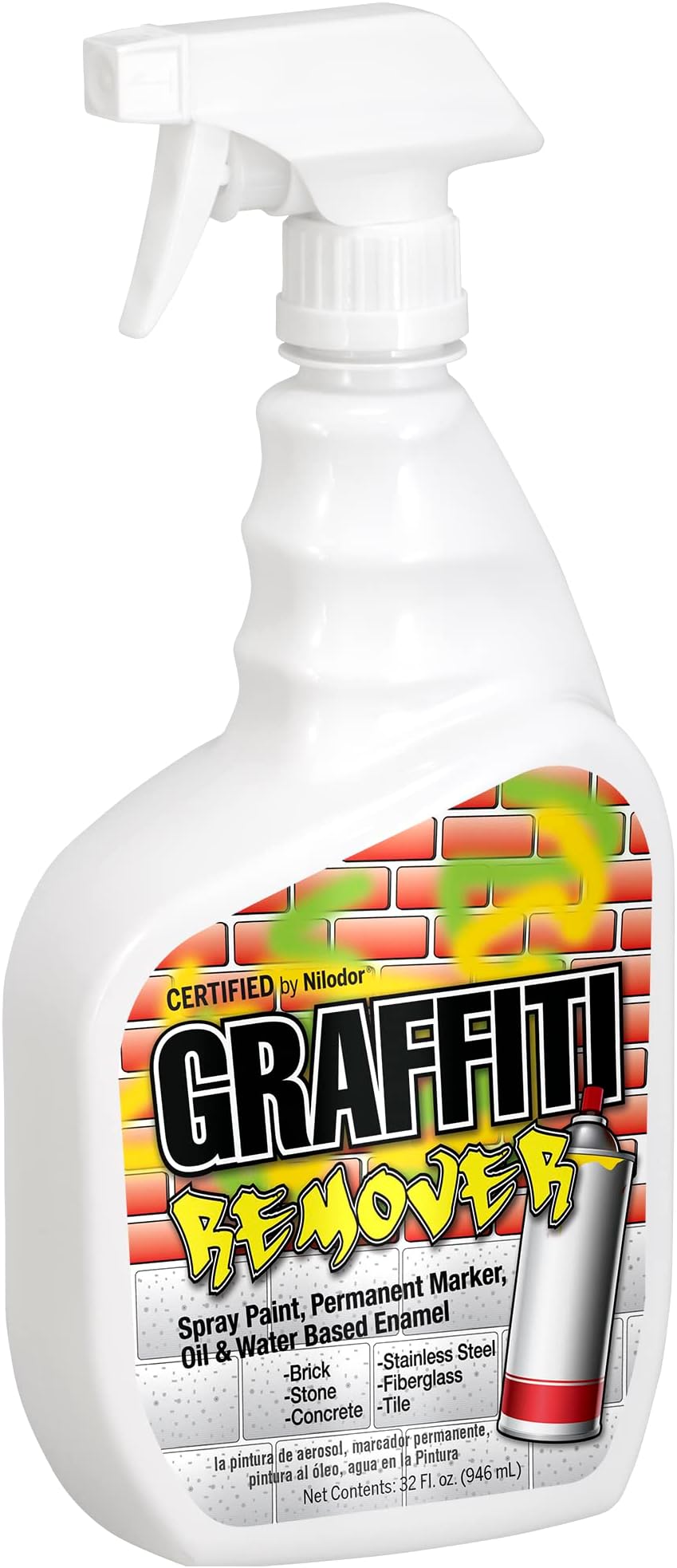 Nilodor Graffiti Spray Paint/Oil/Water Based Enamel Remover, 1 quart (C517-009), 6 Fl Oz (Pack of 1), clear