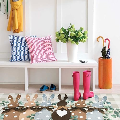Miniatura 6 de Xsinufn Juego de 2 alfombras y tapetes de cocina de Pascua, huevos de conejito de Pascua, conejo, antideslizantes, lavables, decoración para el