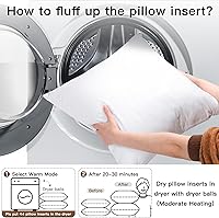 Vista 2 de OTOSTAR Juego de 4 rellenos de almohada de 20 x 20 pulgadas, rellenos de almohada cuadrados decorativos para interiores, para sofá, cama, sofá